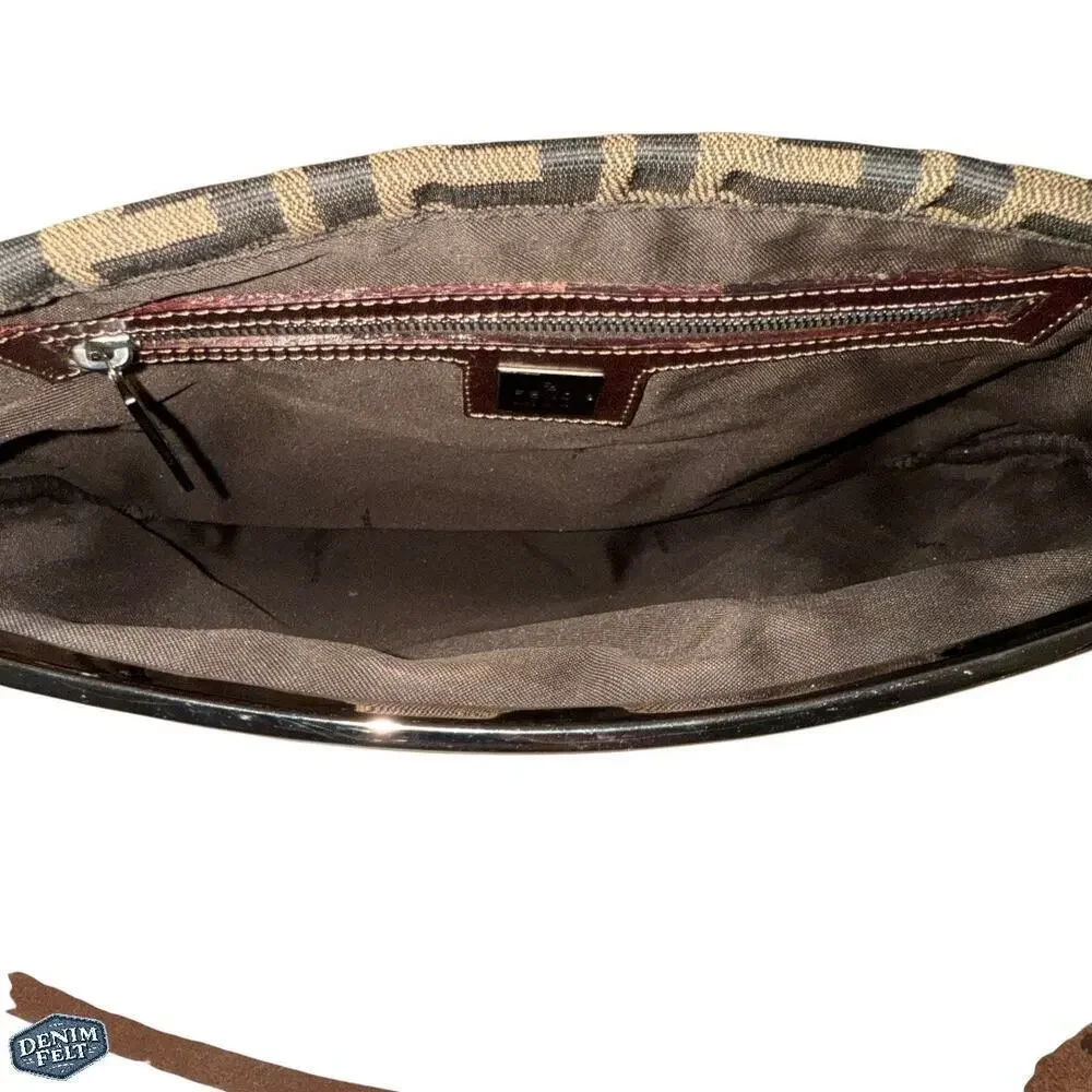 FENDI Women’s Brown/Black Zucca Canvas‎ Shoulder Bag/Purse
